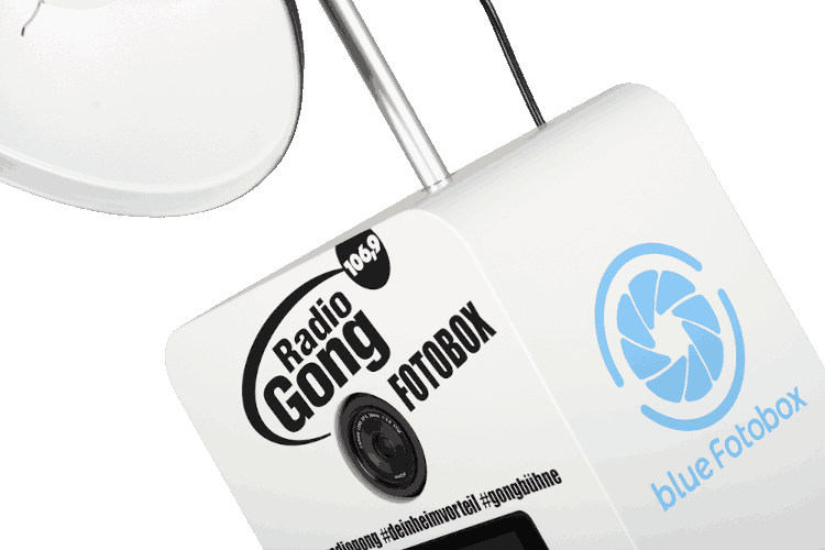 blue Fotobox mit Branding blue Fotobox